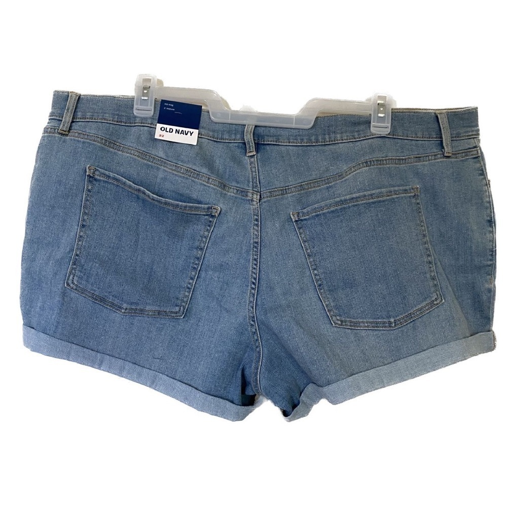 Old Navy Jean Shorts Light Blue Mid-rise 1” Inseam Size 22